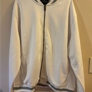 Holloway White Bomber Jacket with Gray Accents